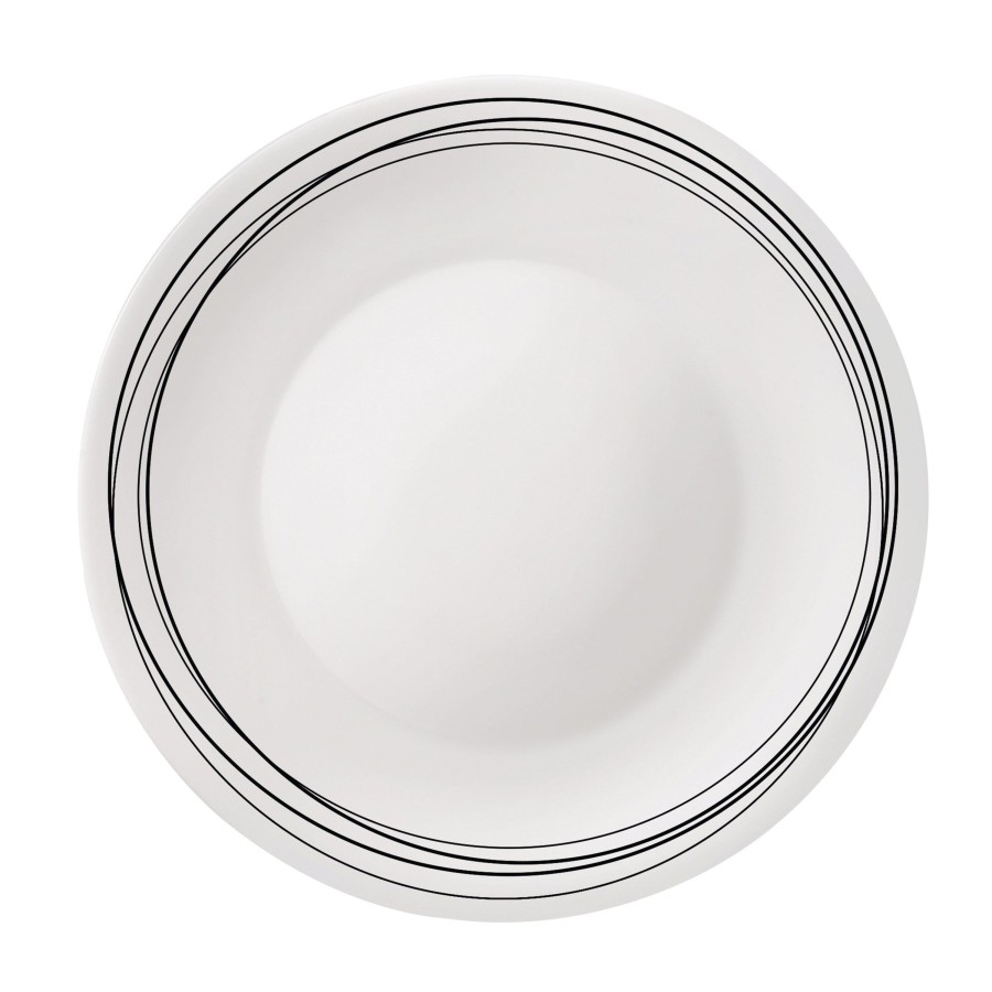 Dinnerware Bormioli Rocco | White Moon Chiaroscuro 10.75" Opal Glass Dinner Plate, Linee (Set Of 24)