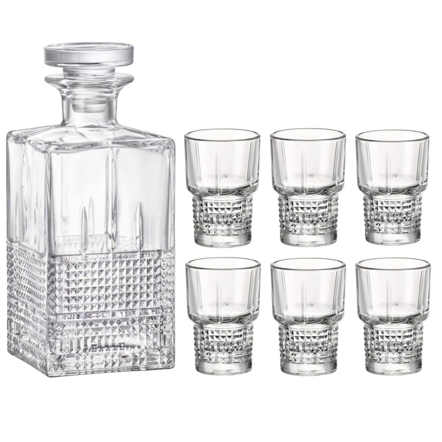 Home Decor Bormioli Rocco | Bartender 7Pc Novecento Liquor Set (1 Decanter + 6 Shot Glasses)