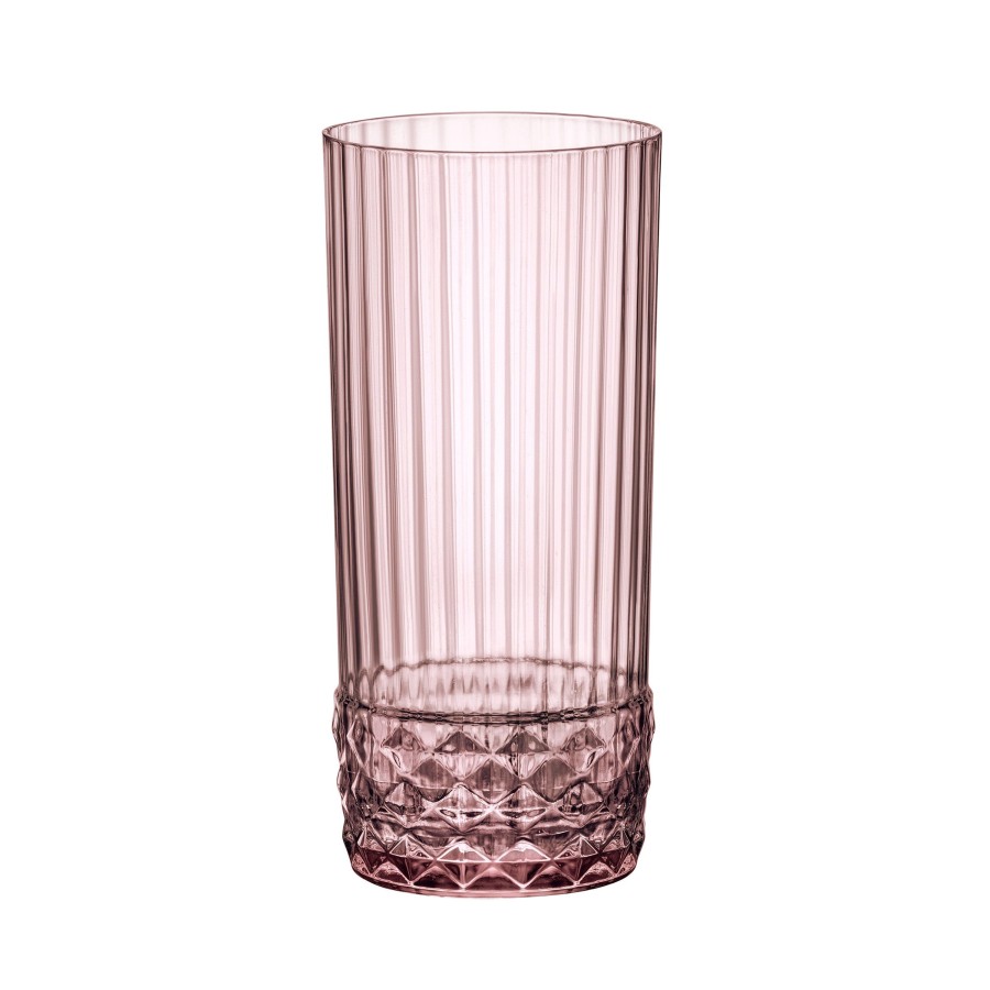 Drinkware Bormioli Rocco | America '20S 16.25 Oz. Cooler Drinking Glasses, Lilac Rose (Set Of 6)