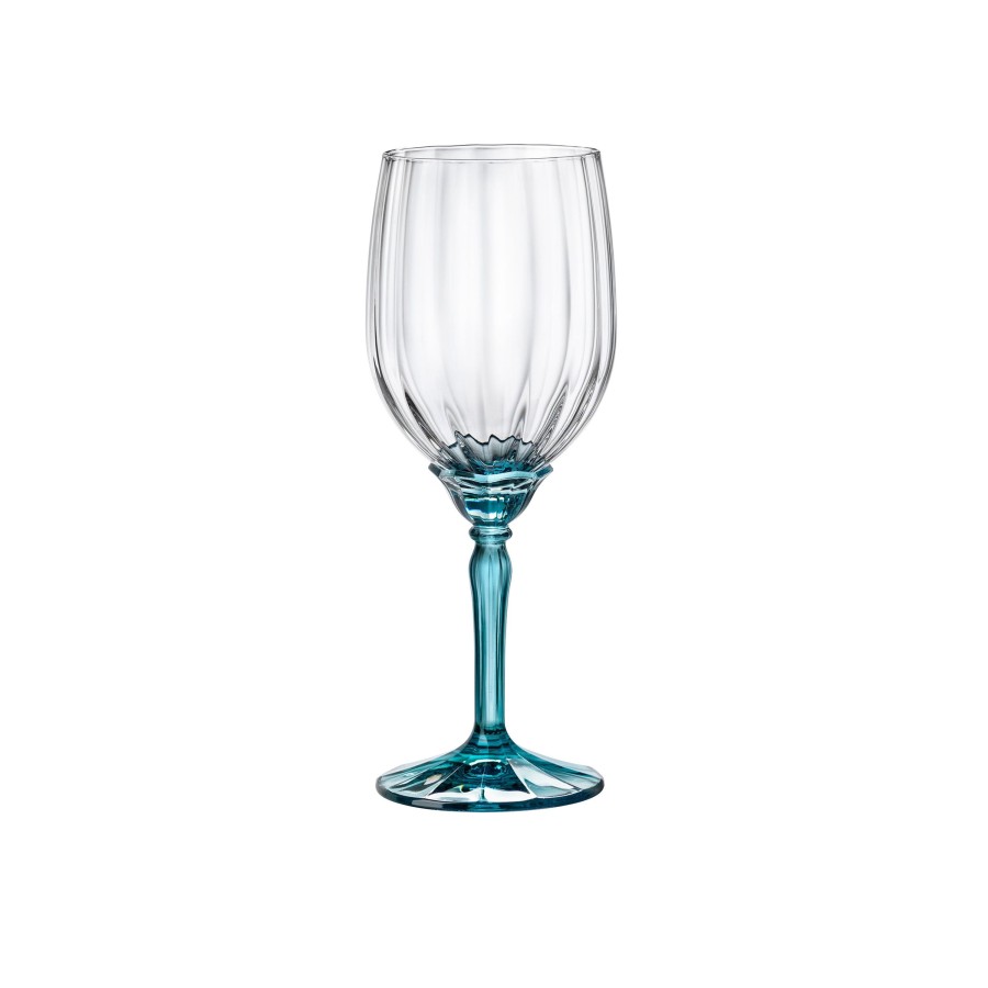 Drinkware Bormioli Rocco | Florian 12.8 Oz. White Wine / Spritz Glasses, Lucent Blue (Set Of 4)