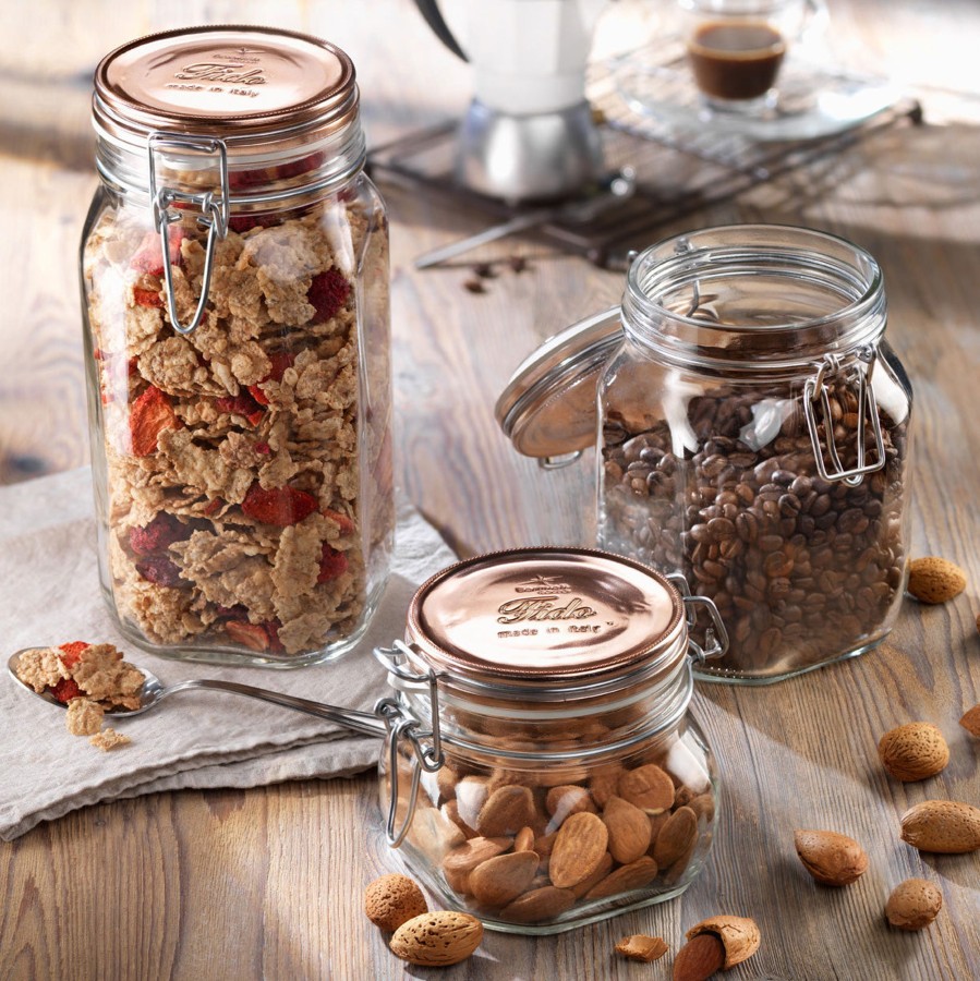 Food Storage Bormioli Rocco | Fido 33.75 Oz. Food Jar, Copper Top (Set Of 6)