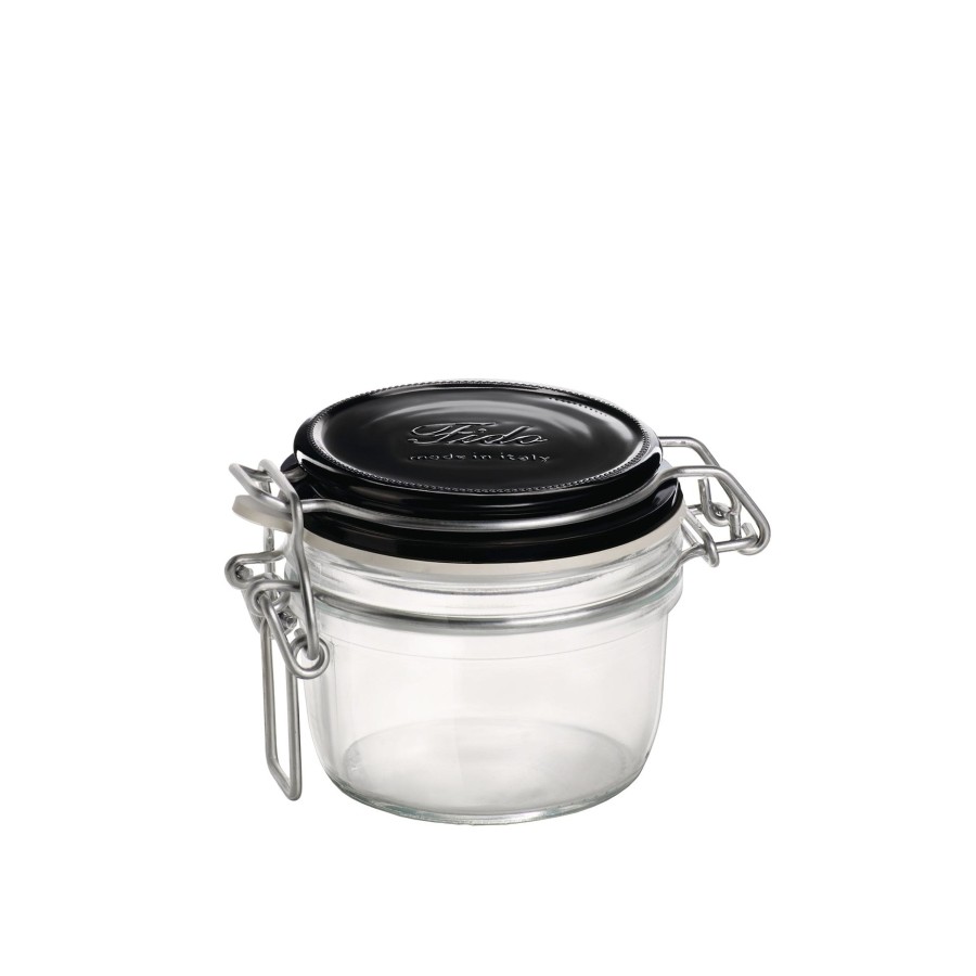 Food Storage Bormioli Rocco | Fido 4.25 Oz. Food Jar, Black Top (Set Of 12)