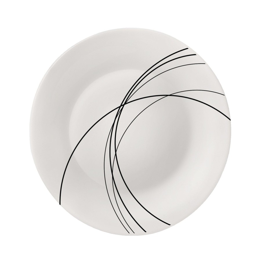 Dinnerware Bormioli Rocco | White Moon Botanica 7.75" Opal Glass Dessert Plate, Linee (Set Of 24)