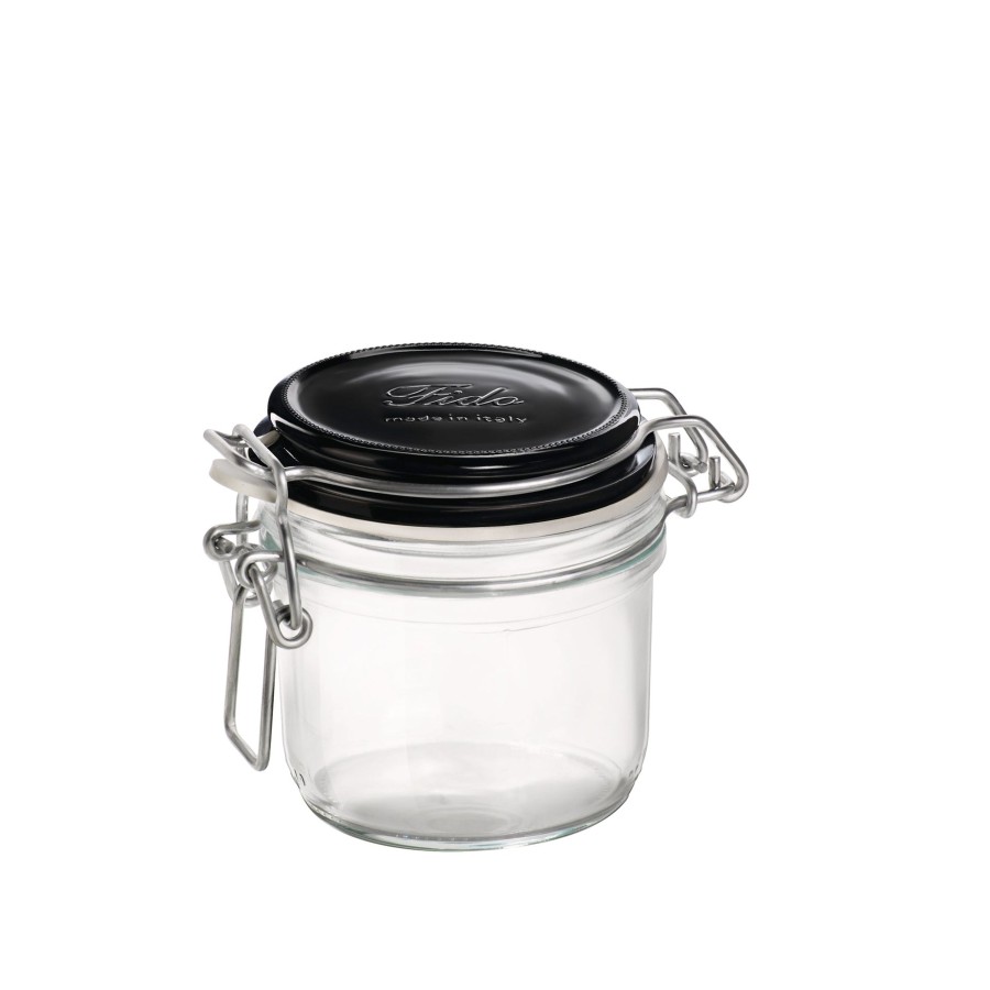 Food Storage Bormioli Rocco | Fido 6.75 Oz. Food Jar, Black Top (Set Of 12)