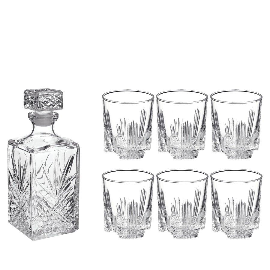 Serveware Bormioli Rocco | Selecta 7Pc Whiskey Set (1 Decanter + 6 Rocks Glasses)