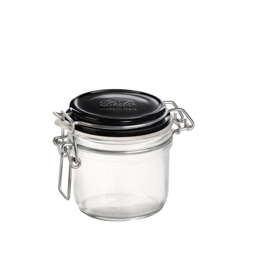 Food Storage Bormioli Rocco | Fido 6.75 Oz. Food Jar, Black Top (Set Of 12)