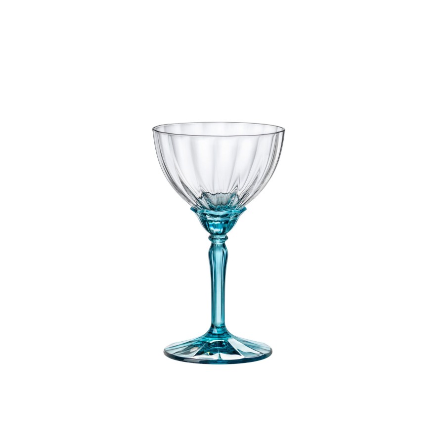 Drinkware Bormioli Rocco | Florian 8.10 Oz. Champagne / Martini Cocktail Glasses, Lucent Blue (Set Of 4)