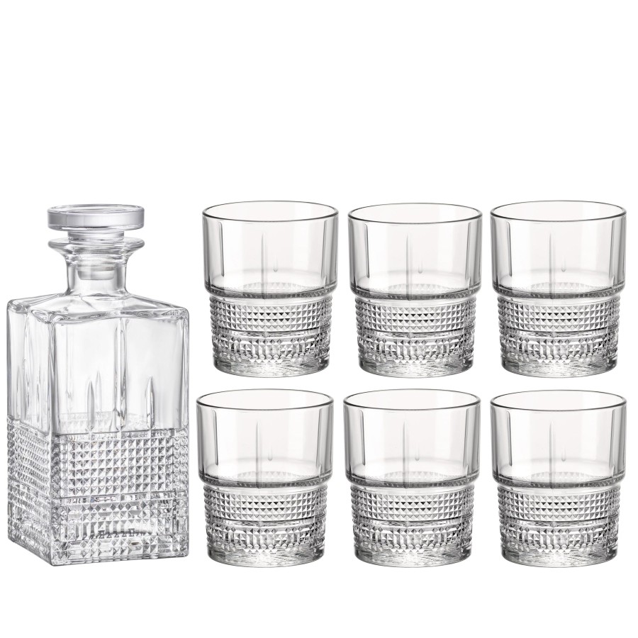 Drinkware Bormioli Rocco | Bartender 7Pc Novecento Whiskey Set (1 Decanter + 6 Dof Glasses)